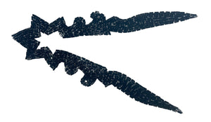 Designer Neck Line with Black Beads 12" x 6"