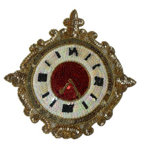 Load image into Gallery viewer, Clock with Gold Beige Red Sequins and Beads 8.5&quot; x 9&quot;