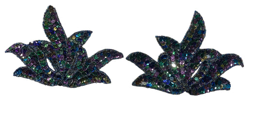 Leaf Pair Moonlite Sequin leaf 6" x 4.5"