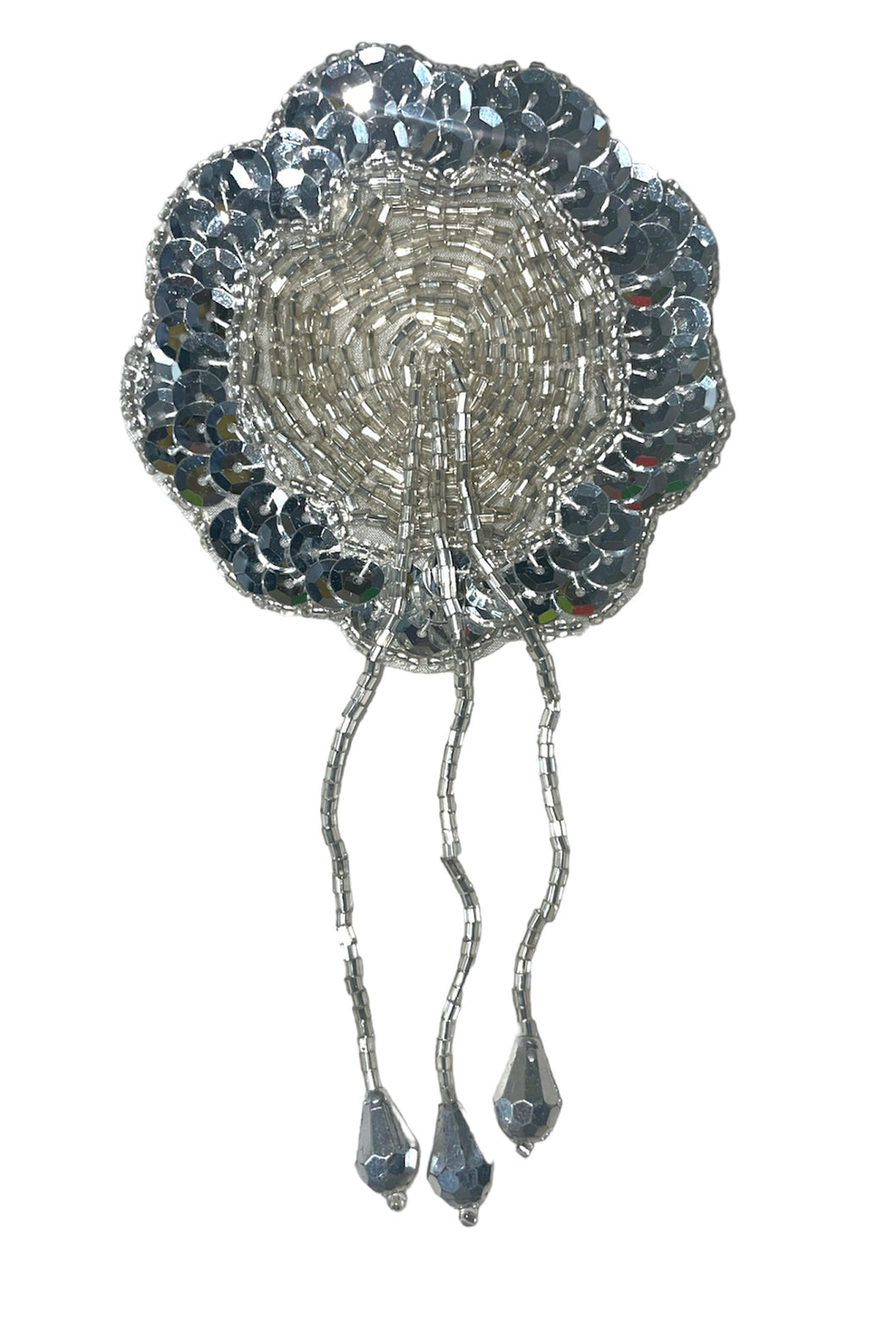 Epaulet Silver Flower Drop 5