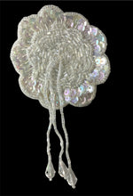 Load image into Gallery viewer, Epaulet Flower Iridescent Sequins and Beads 5&quot; x 3&quot;