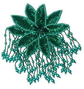Epaulet Emerald Green Sequins and Beads 5" x 8"