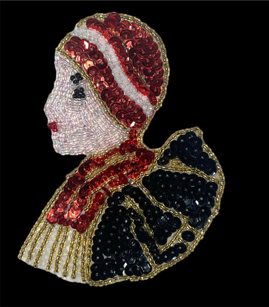 Roaring '20's Fashion Diva Lady with Hat and Scarf 4.5" x 3"