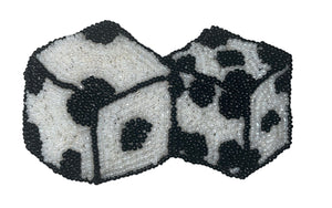 Dice with Black and White Beads 2.5" x 4.5"