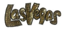 Load image into Gallery viewer, Las Vegas Word with Gold Sequins and Black Beads 8.75&quot; x 3.5&quot;