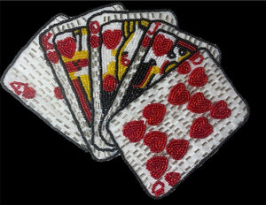 Playing Card Set with Beaded Pattern in Three Cards 5.5 x 6.5"