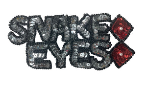 "Snake Eyes" Applique Sequin Beaded 2" x 4.5"