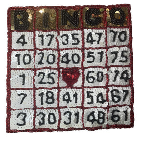 Bingo Card Sequin Applique 6" x 6.5"