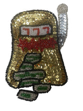 Load image into Gallery viewer, Slot Machine 777 with Gold Sequins and Beads 4.5&quot; x 3&quot;