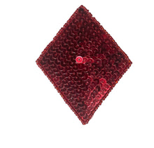 Load image into Gallery viewer, Diamond Card Suit Red Sequins and beads 4&quot; x 3&quot;