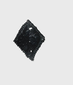 Diamond Card Suit All Black Applique 1.5"