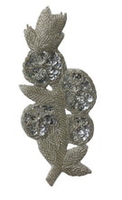 Load image into Gallery viewer, Flower with Silver Sequins and Beads 7&quot; x 2.75&quot;