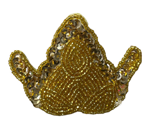 Designer Motif with Gold Sequins and Beads 2.5" x 3.5"