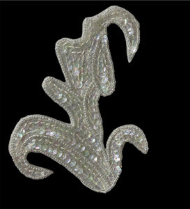 Designer Motif Swirl with Iridescent Beads 5" x 4.25"