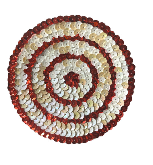 Target with Red and White Sequins 4"