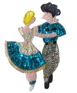 Choice of Color Cowboy and Cowgirl Line Dancing Couple 6" x 4.5"