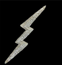 Load image into Gallery viewer, Off White Lightening Bolt with Sequins 11.25&quot; x 2&quot;