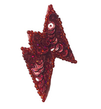Load image into Gallery viewer, Red Lightning Bolt with Sequins and Beads 2.25&quot;x 2&quot;