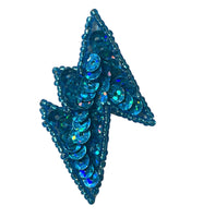Turquoise Lightning Bolt with Laser Sequins and Beads 2