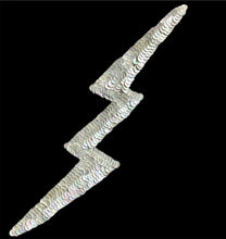 Load image into Gallery viewer, White Lightning Bolt with Sequins 11&quot; x 2&quot;
