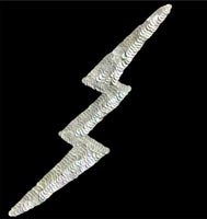 White Lightning Bolt with Sequins 11