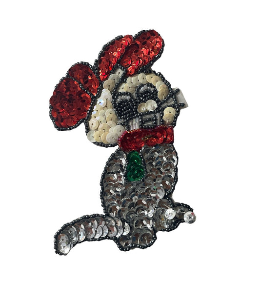 Small Mouse Grey and White with Red Ears 5" x 3"