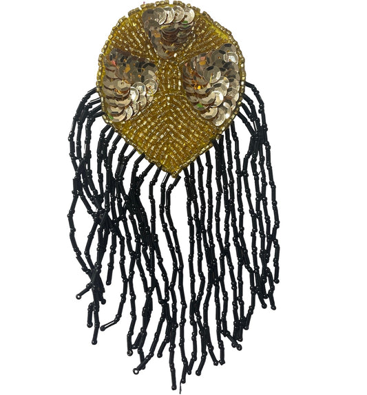 Epaulet Gold with Black Fringe 6" x 4"