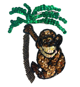 Monkey Hanging In a Palm Tree 5" x 3.5"