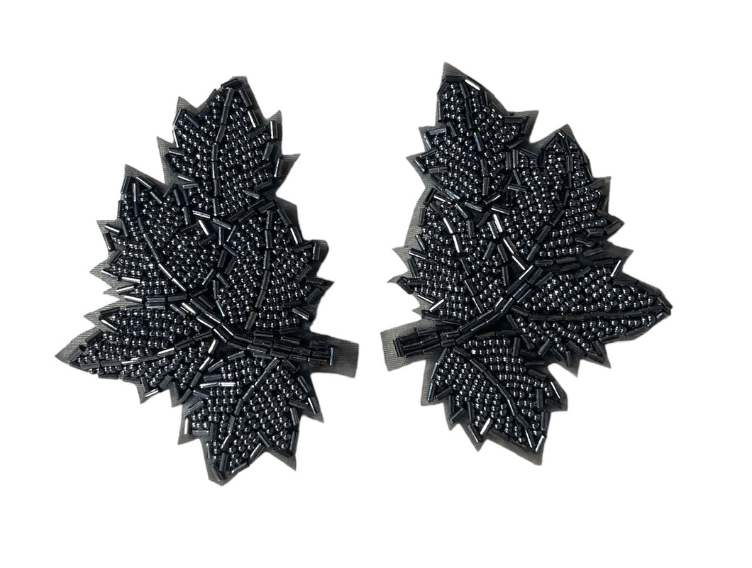 Leaf Pair with Charcoal Beads 4