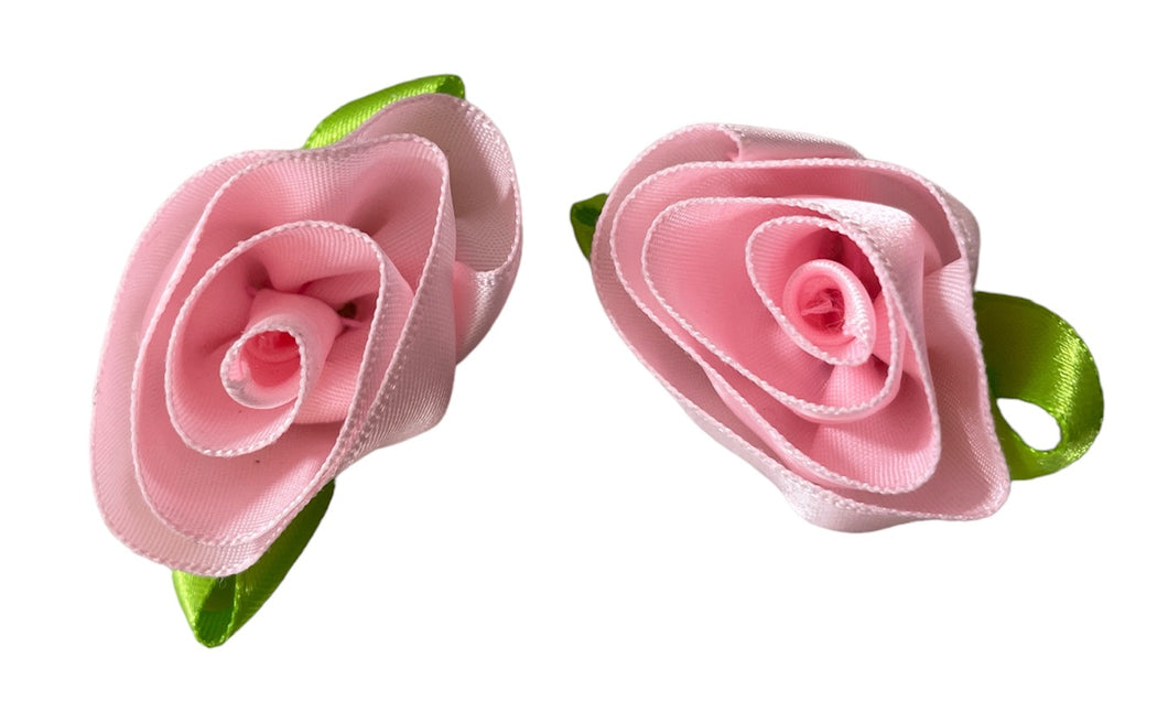 Flower Pair Pink Satin 1.25