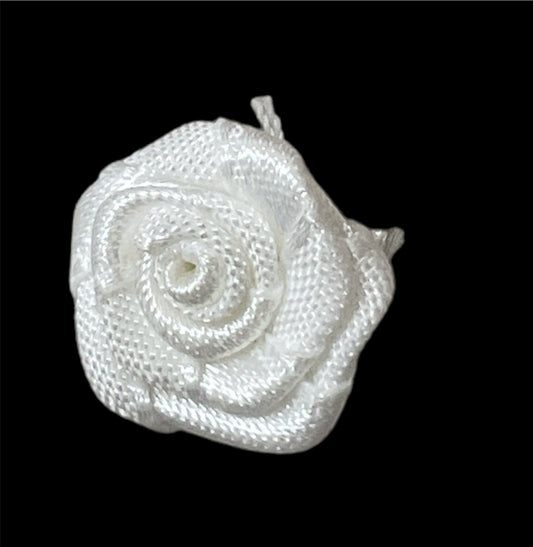 Satin Flower White Rose 1/2"