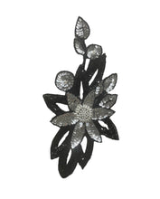 Load image into Gallery viewer, Flower with Black and Silver Sequins and Pearl 12&quot; x 5.5&quot;