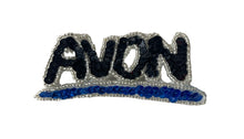 Load image into Gallery viewer, Avon Word with Black and Silver Sequins 1.5&quot; x 4&quot;
