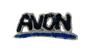 Avon Word with Black and Silver Sequins 1.5" x 4"