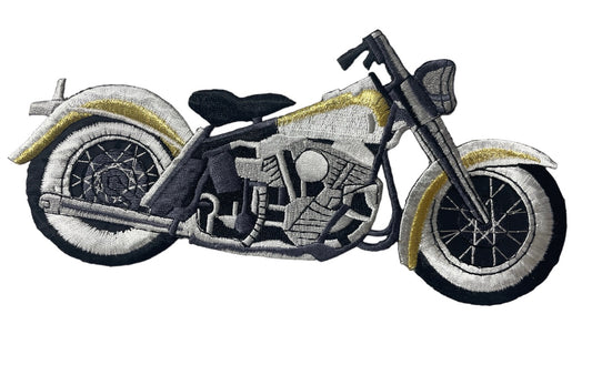 Motorcycle Black Embroidered 8.5" x 3.5"