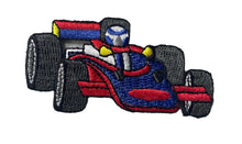 Load image into Gallery viewer, Race Car Embroidered Iron-on 3&quot; x 1.5&quot;
