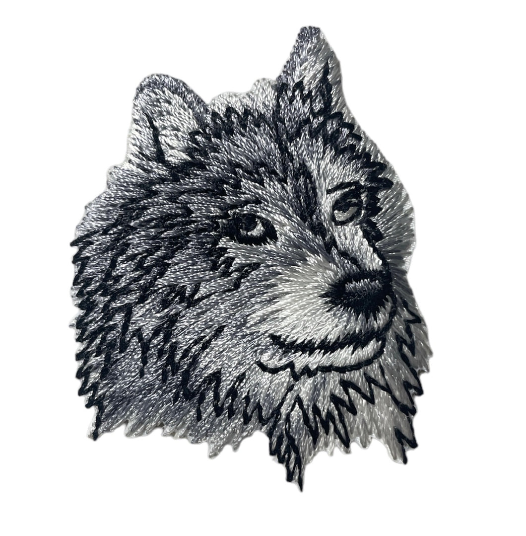 Wolf Black, Grey and White Embroidered Iron-on 2