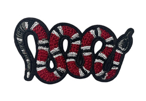 Snake Embroidered Iron-On 3" x 1.75"