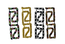 Load image into Gallery viewer, Designer Motif Rope Mulit-Color Assortment Embroidered Iron-On 3&quot; x 1&quot;