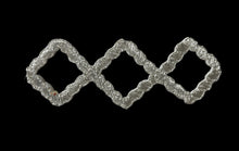 Load image into Gallery viewer, Designer Motif Rope with Silver Metallic Embroidered Iron-On 3.5&quot; x 1.25&quot;