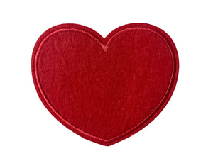 Heart Red Embroidered Iron-on 3" x 3.5"