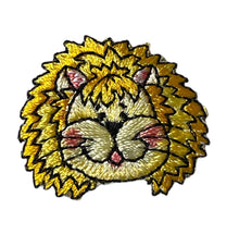 Load image into Gallery viewer, Lion Face Smiling Yellow Embroidered Iron-On 1.25&quot; x 1&quot;