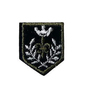 Crest, Black, White and Dark Green, Embroidered Iron-On 1.25 x 1"
