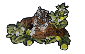 Two Tigers Surrounded by Grass Embroidered 10" x 7"