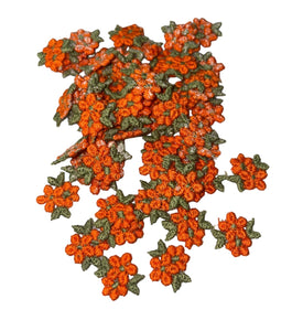 Flower Embroidered Orange, 100 Count .5" x .5"