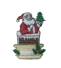Load image into Gallery viewer, Santa coming Out Of Chimney Embroidered, 2&quot; x 1.5&quot;
