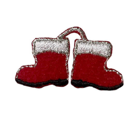 Santa Boots Embroidered Iron-on, 1.5" x .75"