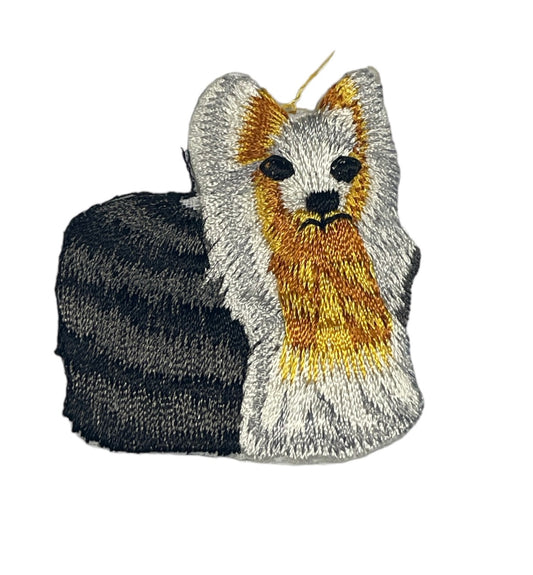 Yorkshire Terrier Dog Embroidered Iron-On 1.75" x 2"