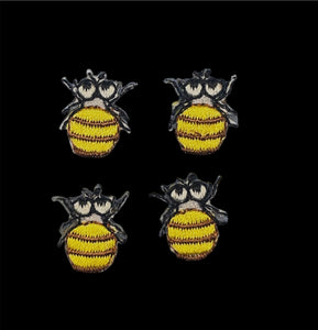 Bee's Set of 4 Embroidered 0.5"