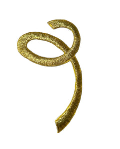 Designer Gold Metallic Art Deco Loop Iron-On 3" x 1.25"